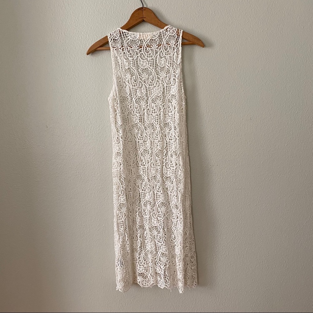 Johnny Was Cotton Crocheted White Beach Dress - Picture 7 of 7